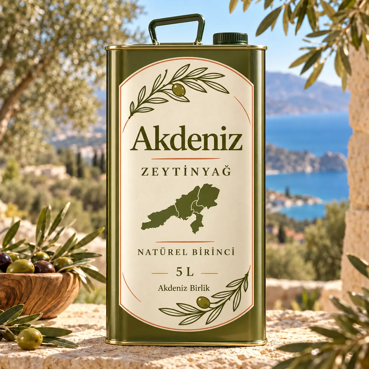 Akdeniz Natürel Birinci Zeytinyağı — 5 L Teneke